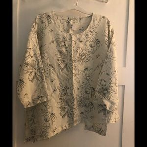 Mosaic linen top XL